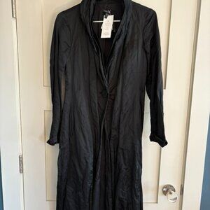 Eileen Fisher Satin Steel Shawl Collar Coat NWT